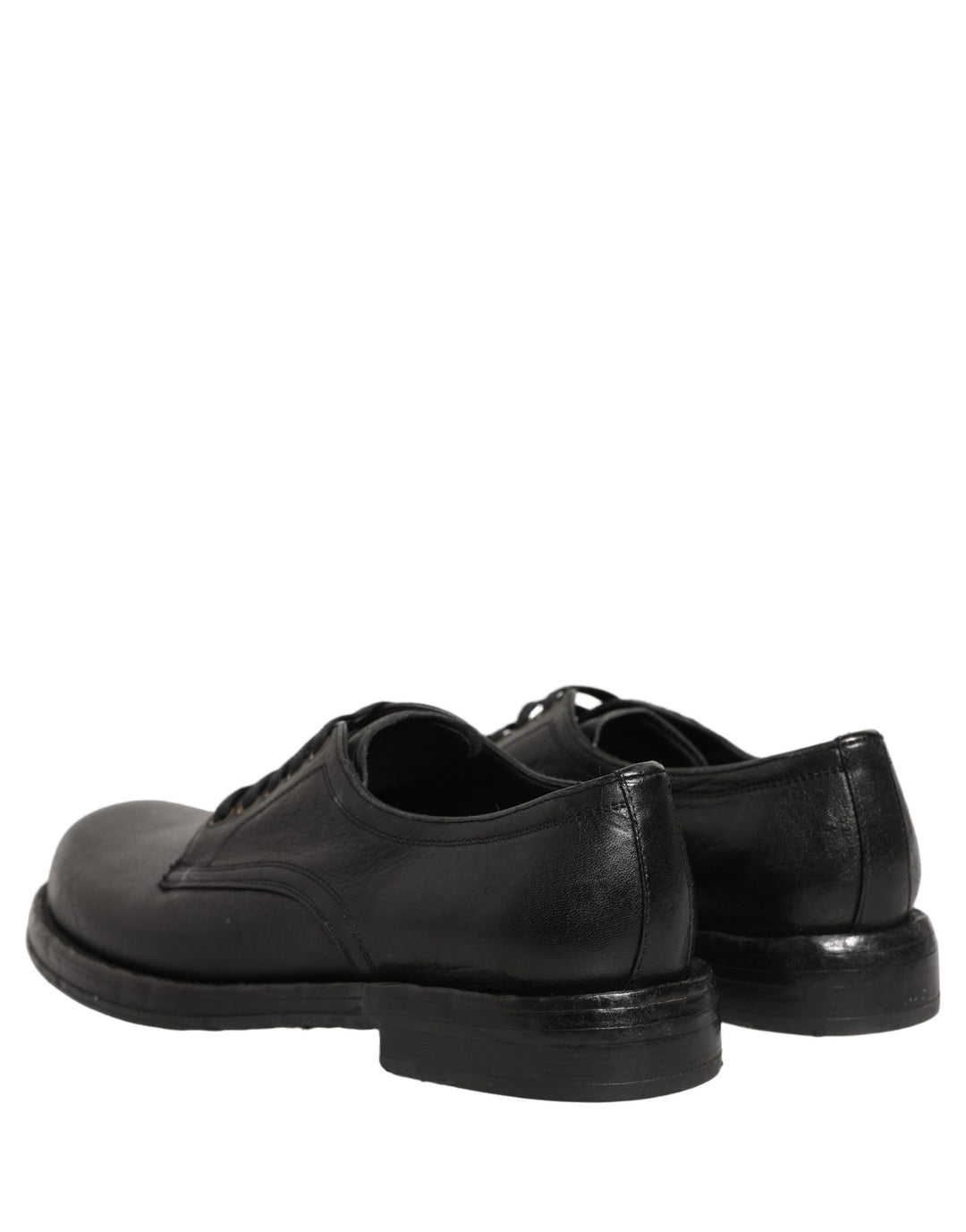 Dolce &amp; Gabbana Black Leather Lace Up Derby Dress Men Shoes
