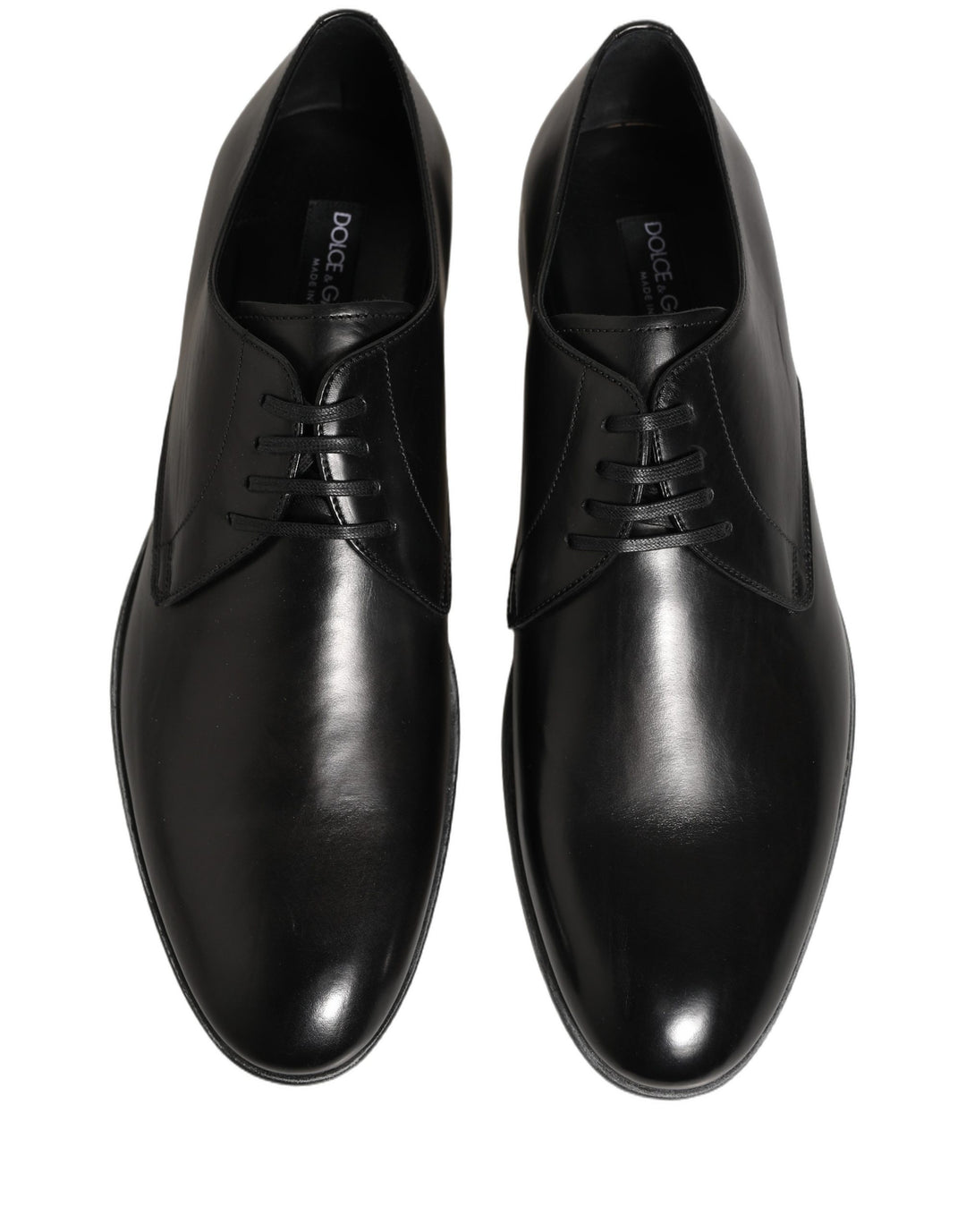 Dolce &amp; Gabbana Dress Black Leather Lace Up Derby Men Shoes