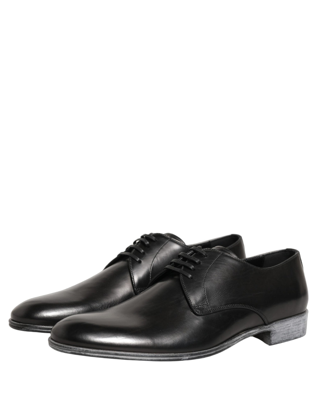 Dolce &amp; Gabbana Dress Black Leather Lace Up Derby Men Shoes