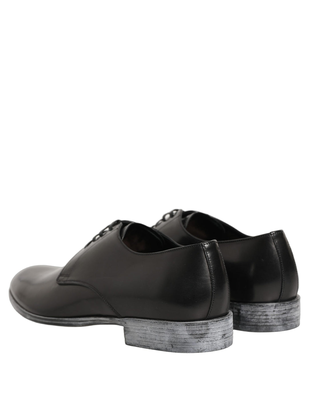 Dolce &amp; Gabbana Dress Black Leather Lace Up Derby Men Shoes