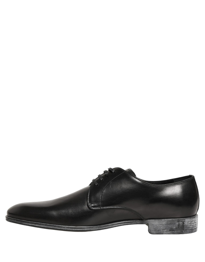 Dolce &amp; Gabbana Dress Black Leather Lace Up Derby Men Shoes