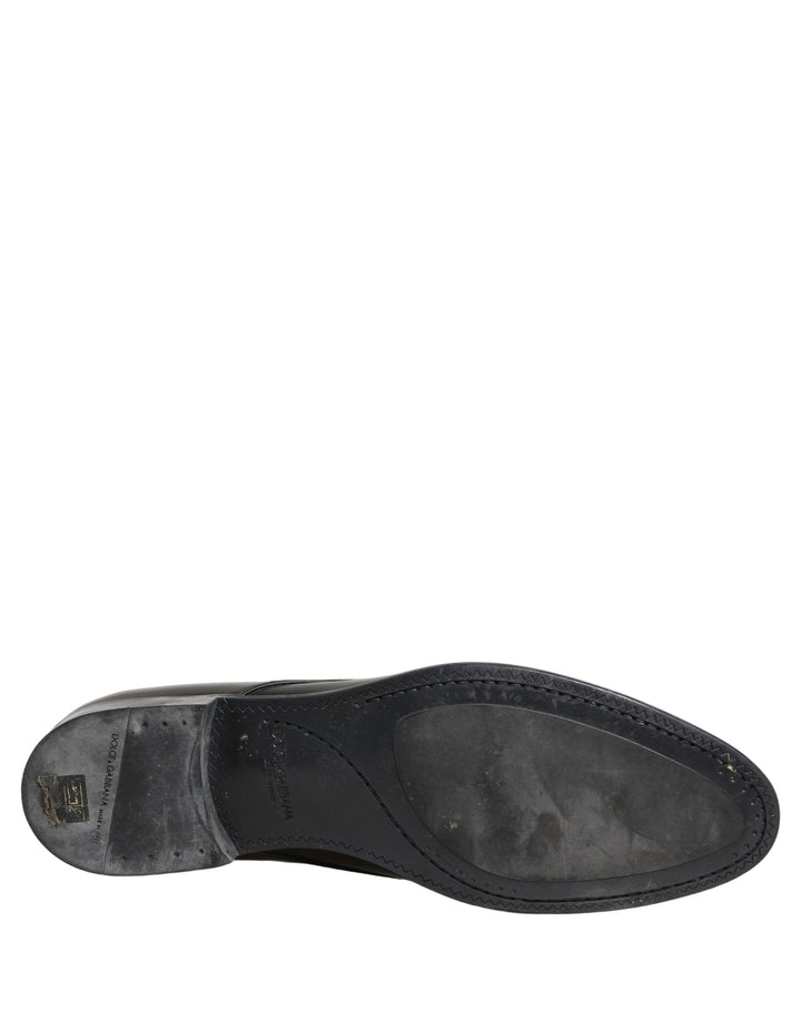 Dolce &amp; Gabbana Dress Black Leather Lace Up Derby Shoes