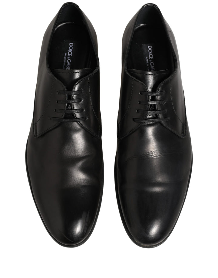 Dolce &amp; Gabbana Dress Black Leather Lace Up Derby Shoes
