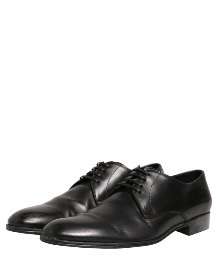 Dolce &amp; Gabbana Dress Black Leather Lace Up Derby Shoes