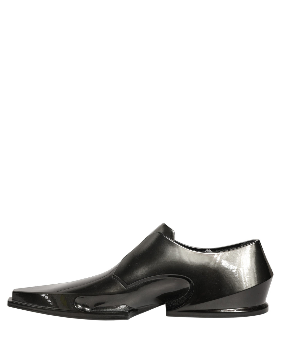 Dolce &amp; Gabbana Dress Shiny Black Slip On Plastic Dress Shoes