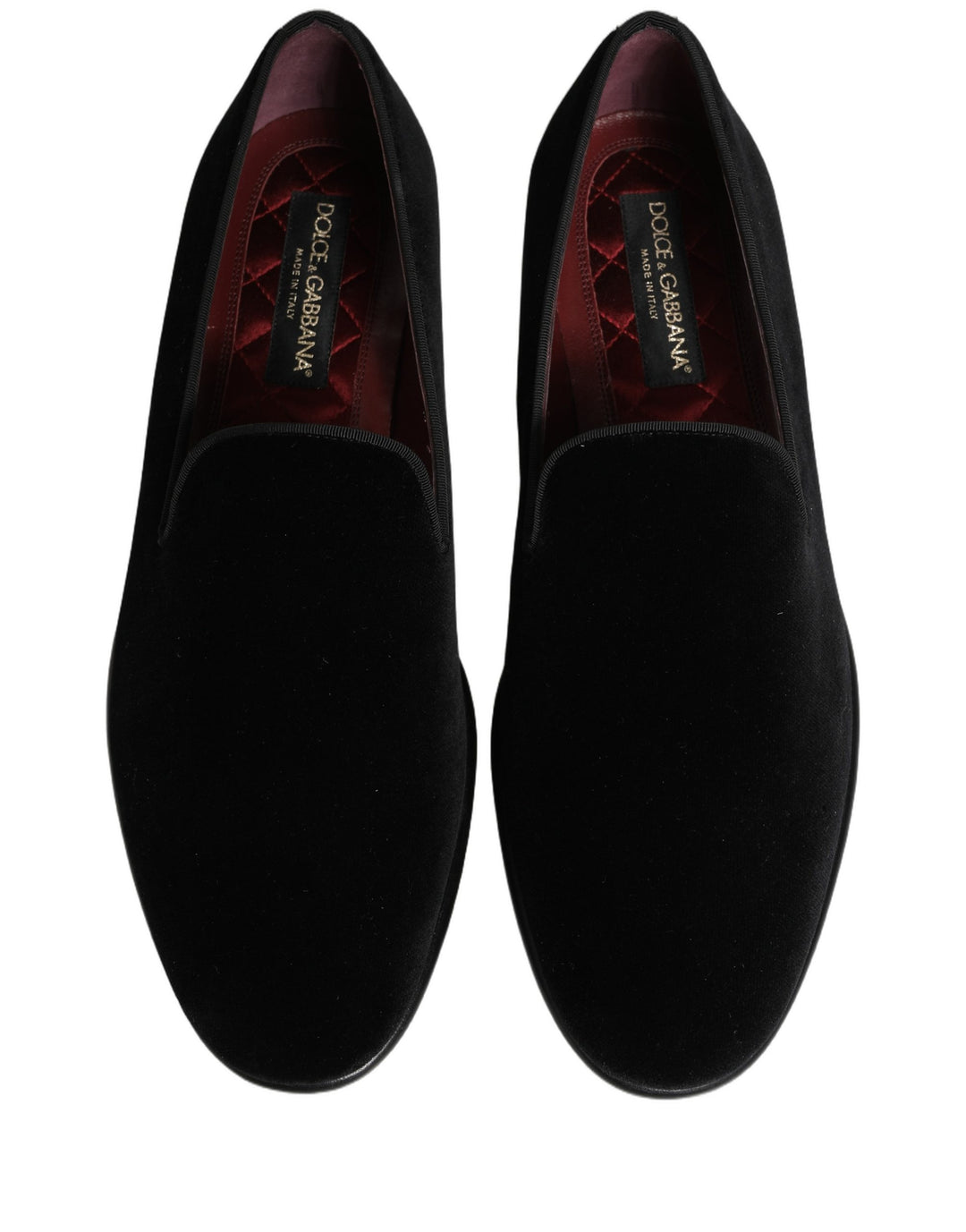 Dolce &amp; Gabbana Black Velvet Loafers Formal Men Dress Shoes