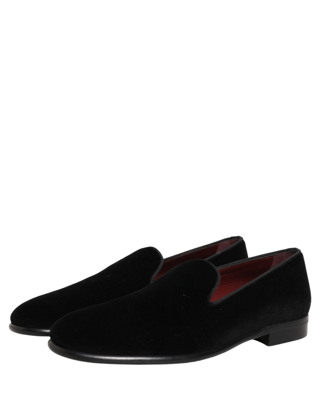 Dolce &amp; Gabbana Black Velvet Loafers Formal Men Dress Shoes