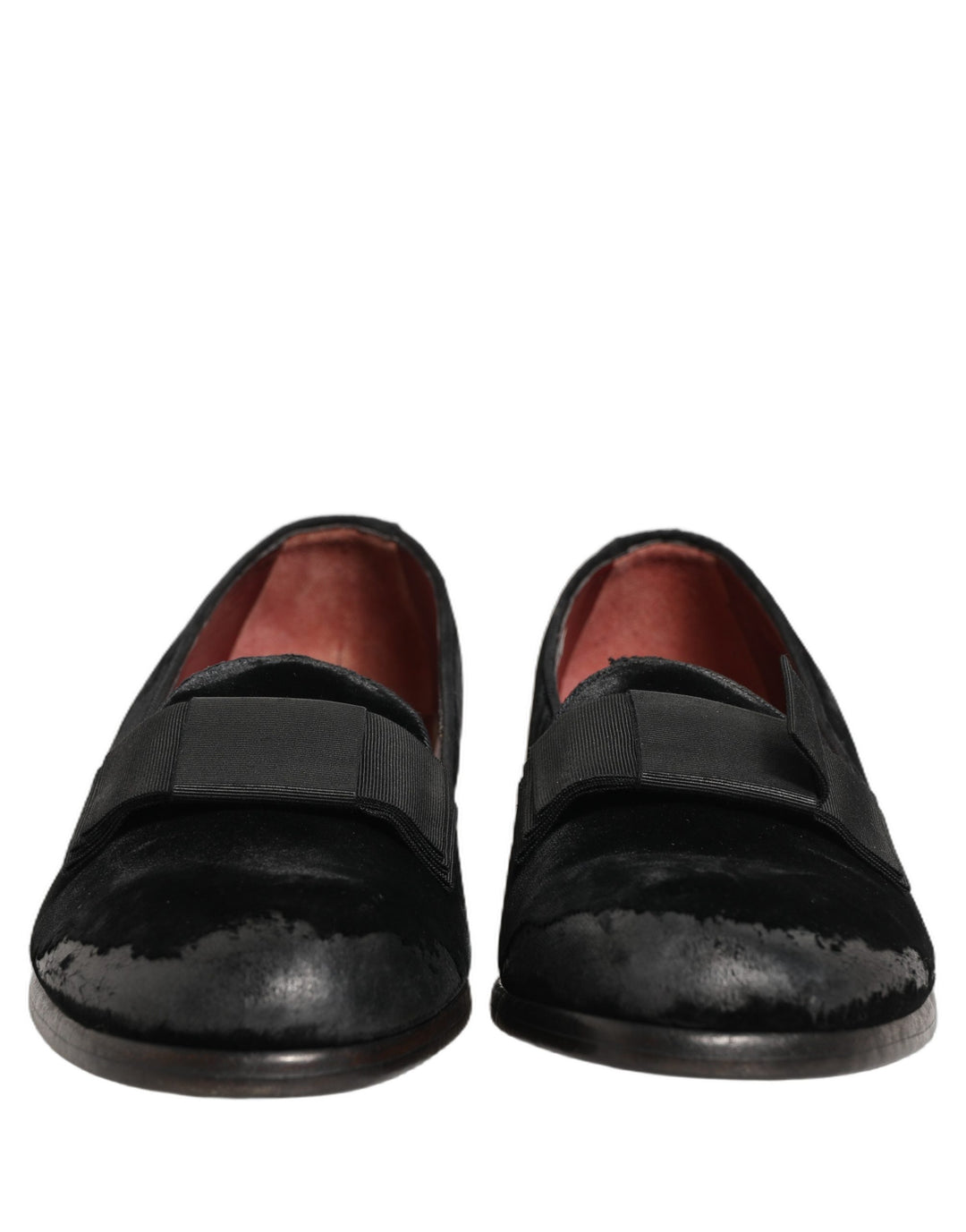 Dolce &amp; Gabbana Black Velvet Loafers Formal Men Dress Shoes