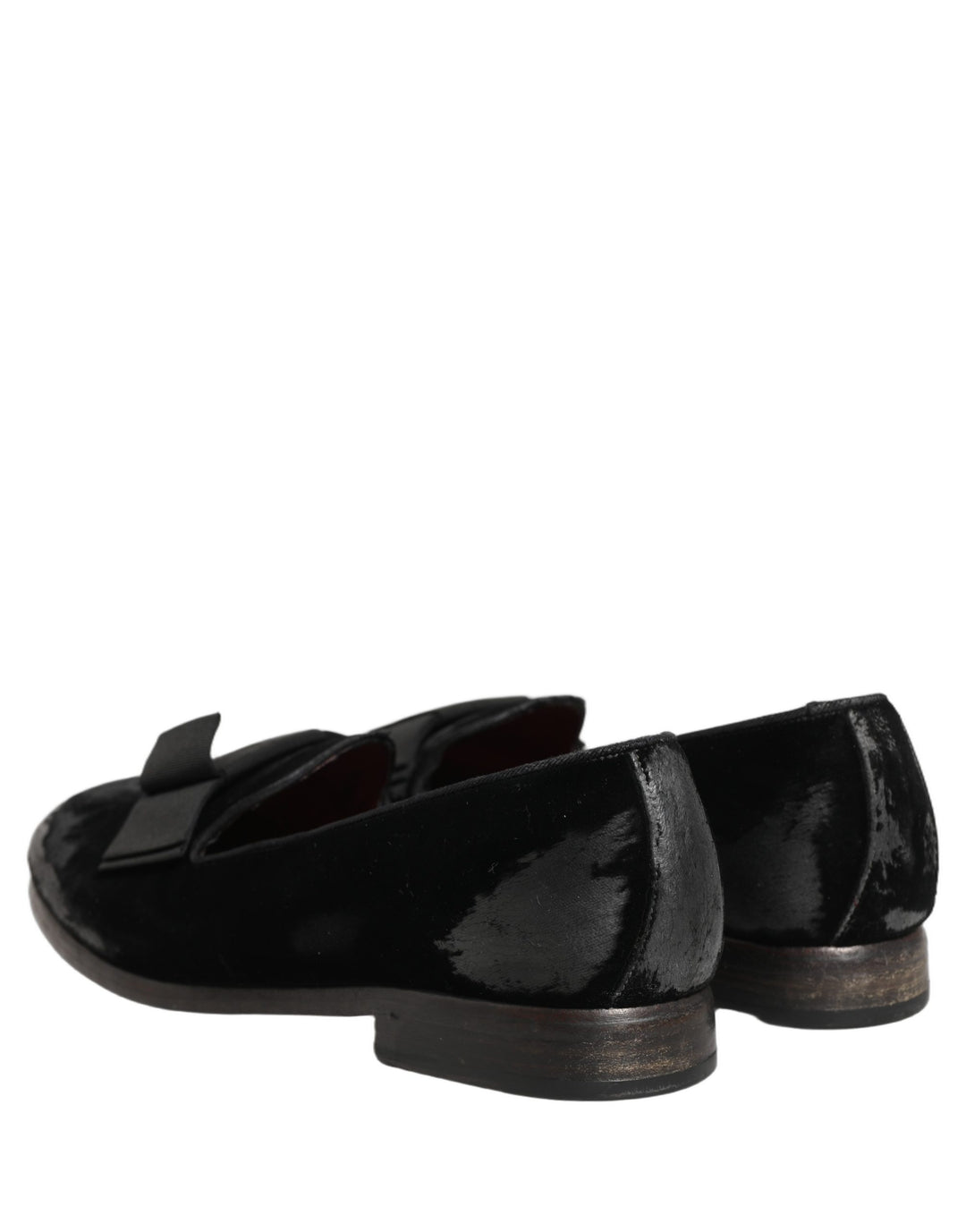 Dolce &amp; Gabbana Black Velvet Loafers Formal Men Dress Shoes