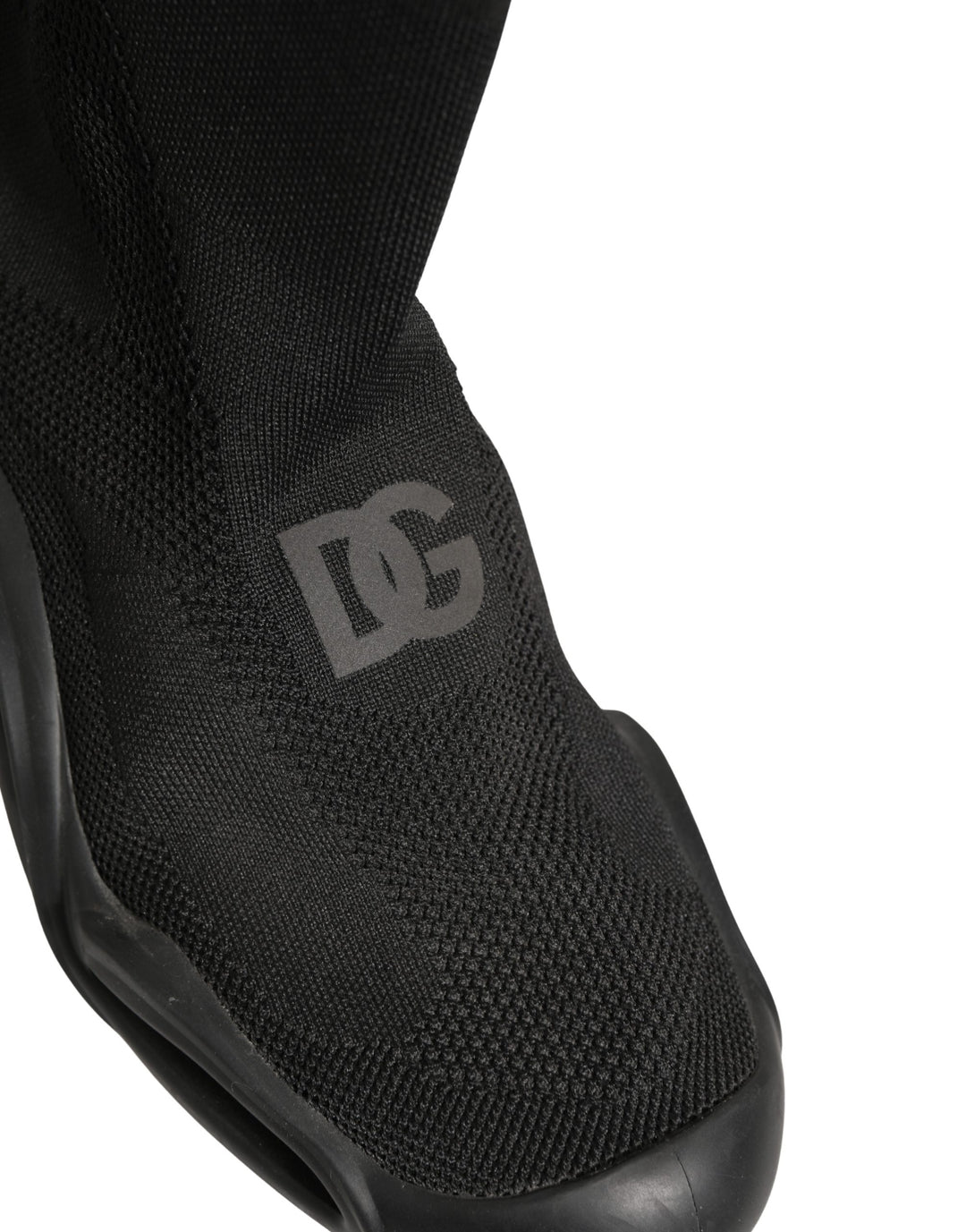 Dolce &amp; Gabbana Black Slip On Wave Socks Men Sneakers Shoes