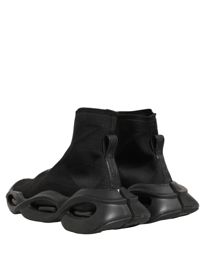 Dolce &amp; Gabbana Black Slip On Wave Socks Men Sneakers Shoes