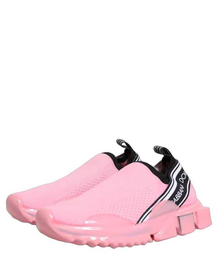 Dolce &amp; Gabbana Pink Slip On Low Top Sorrento Sneakers Shoes