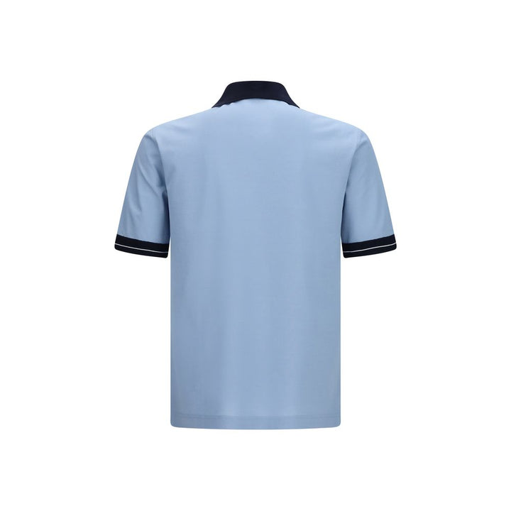 Ferragamo Blue Cotton Polo Shirt