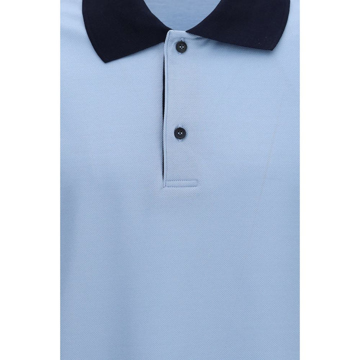 Ferragamo Blue Cotton Polo Shirt