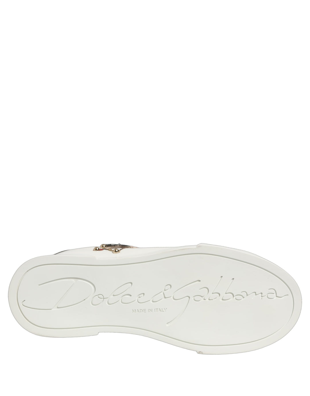 Dolce &amp; Gabbana White Patch Calfskin Nappa Portofino Sneakers Shoes