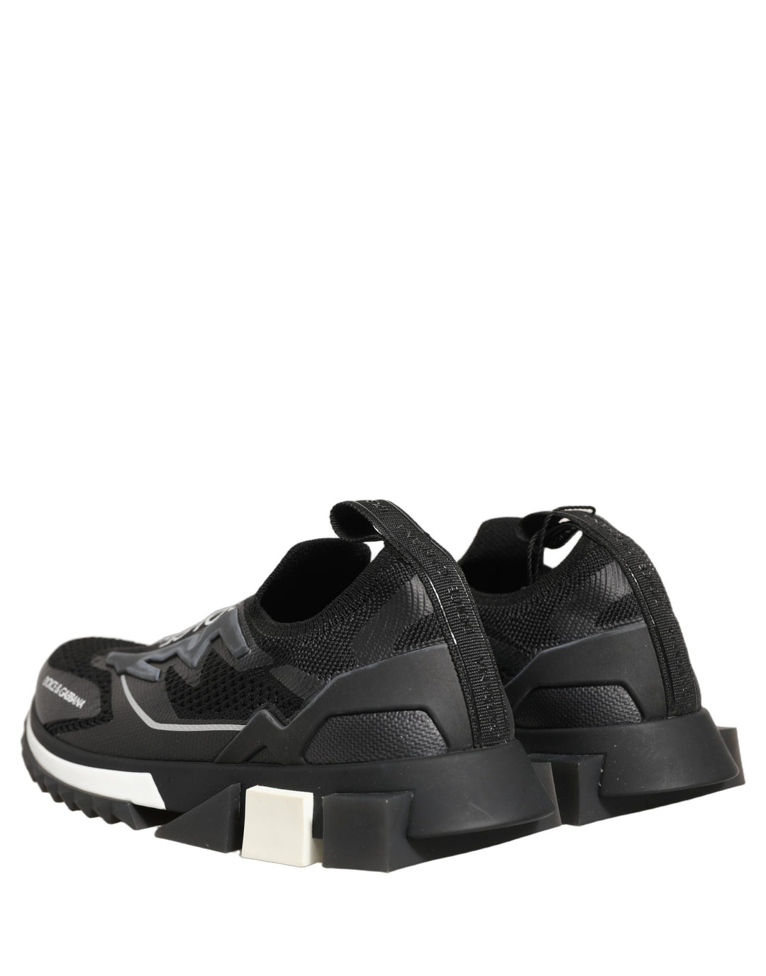 Dolce &amp; Gabbana Black White Sorrento Slip-On Logo Sneakers Shoes