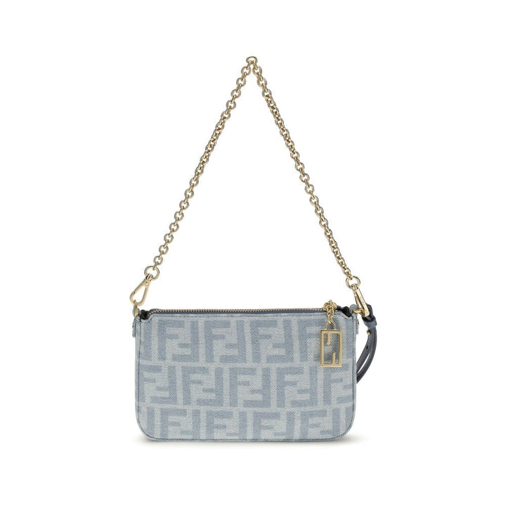 Fendi - Blue Cotton Clutch Bag