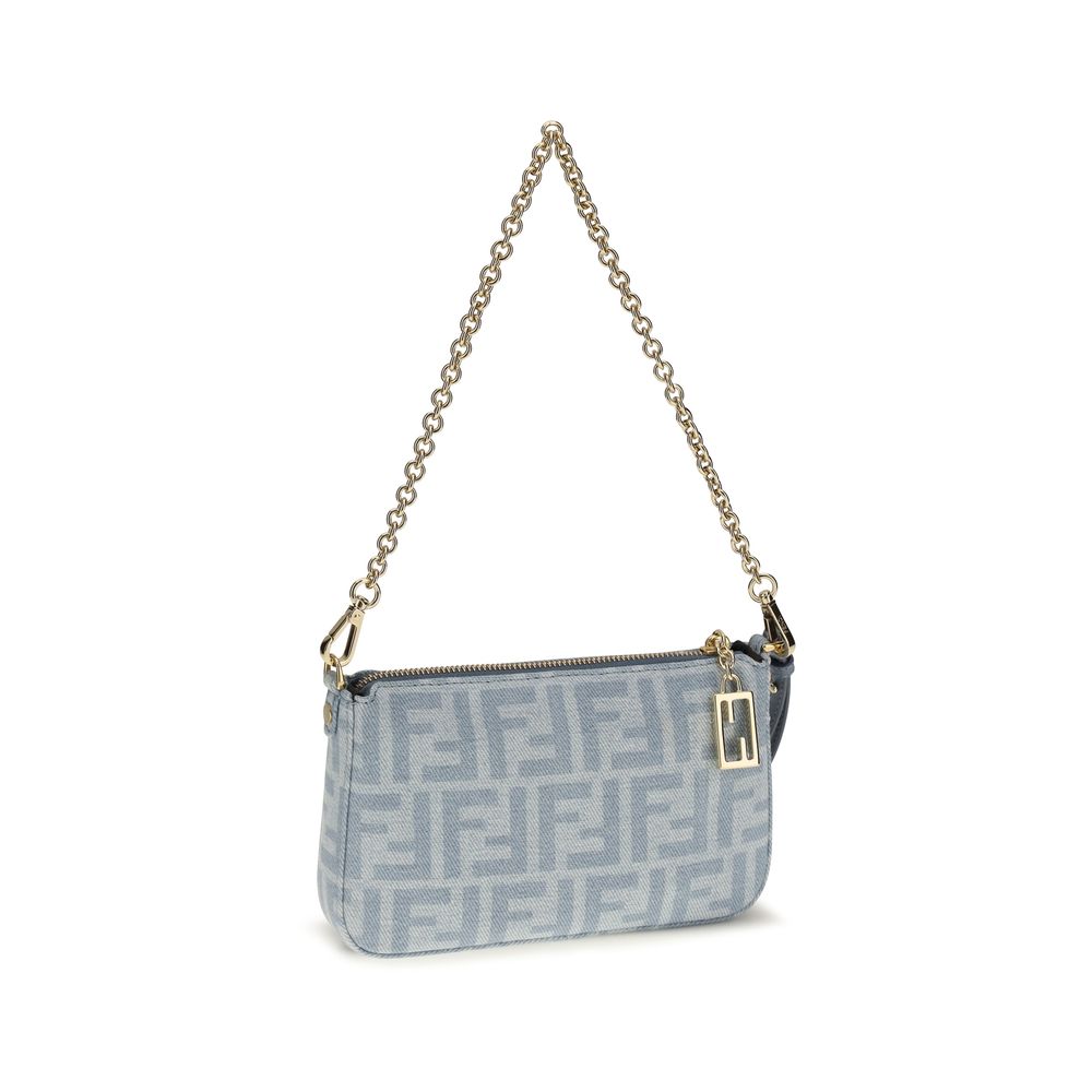Fendi - Blue Cotton Clutch Bag