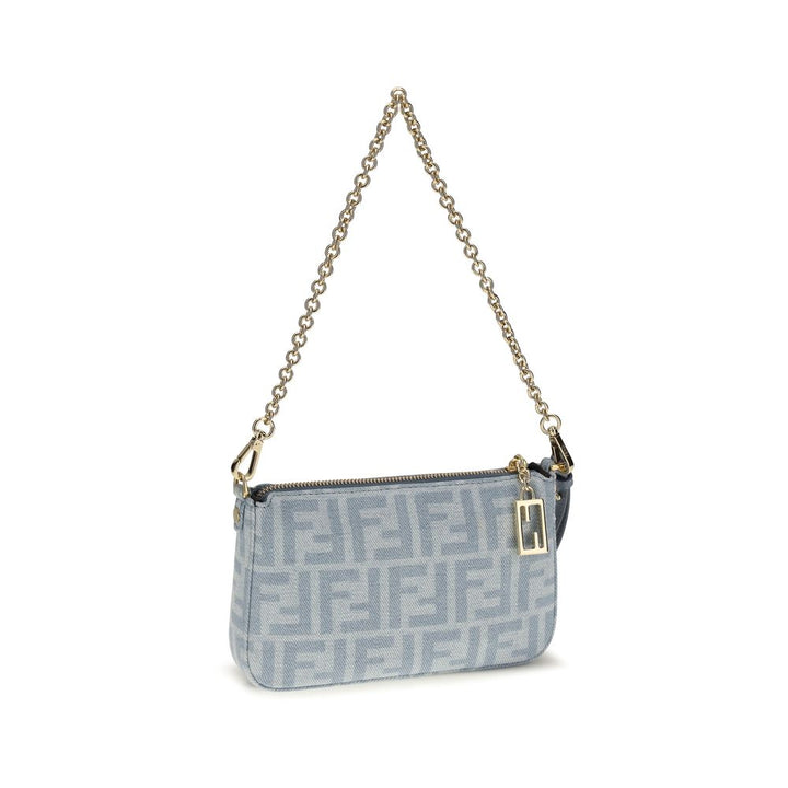 Fendi - Blue Cotton Clutch Bag