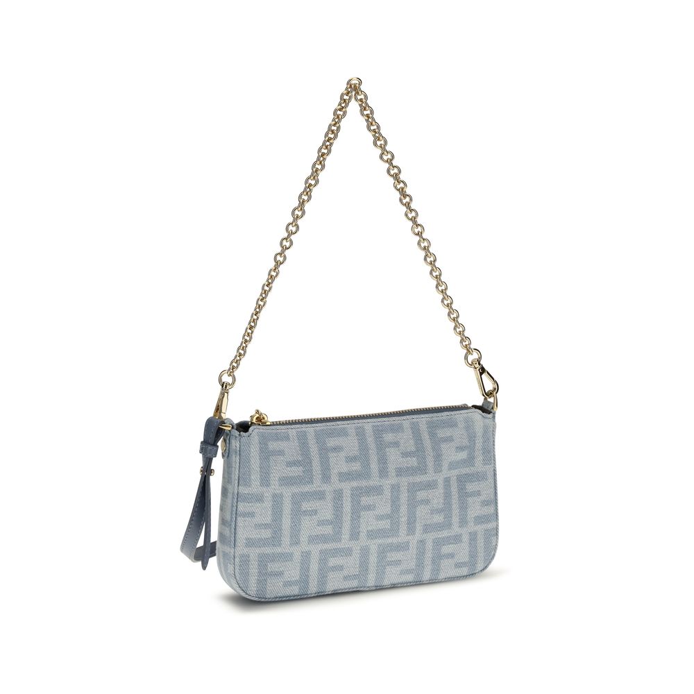 Fendi - Blue Cotton Clutch Bag