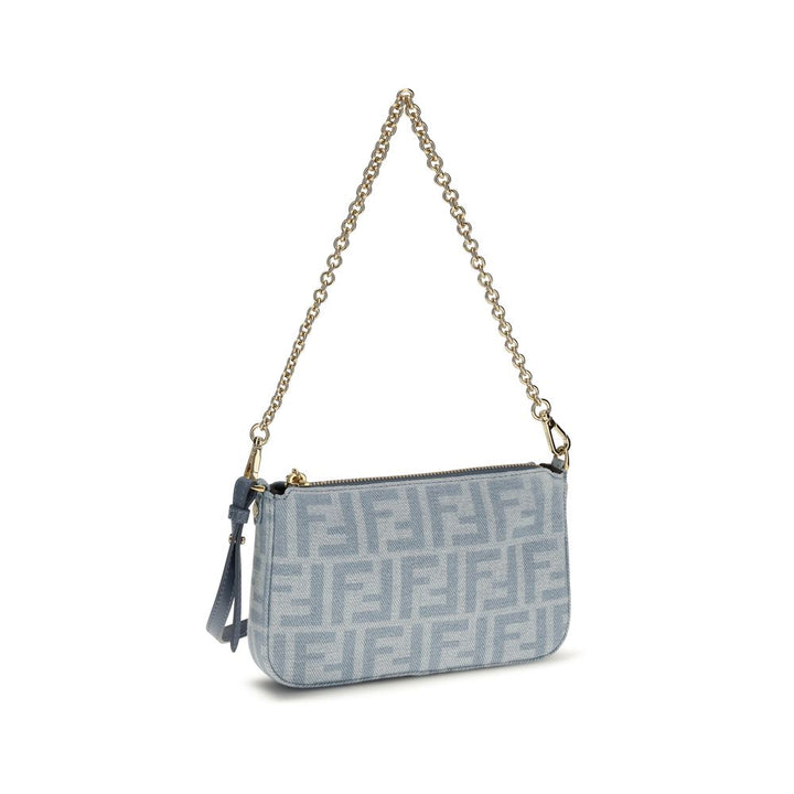 Fendi - Blue Cotton Clutch Bag