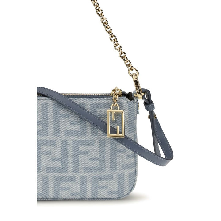 Fendi - Blue Cotton Clutch Bag