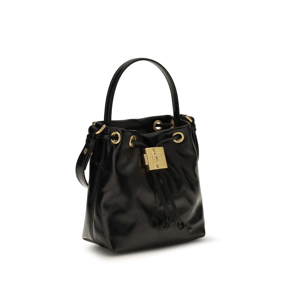 Balmain - Black Calf Leather Bos Taurus Backet Bag