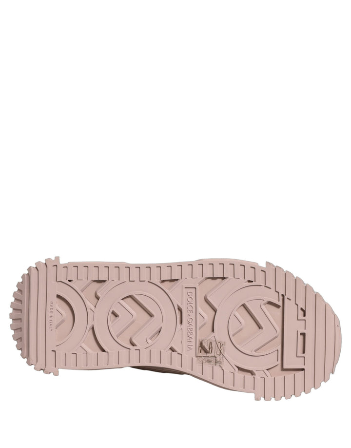 Dolce &amp; Gabbana Pink Lace NS1 Low Top Sneaker Sports Shoes