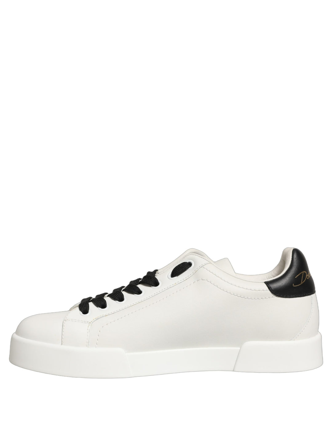 Dolce &amp; Gabbana White Leather DG Logo Low Top Sneakers Shoes