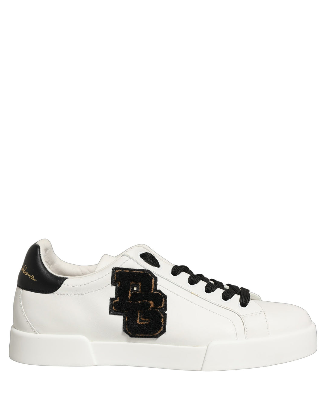 Dolce &amp; Gabbana White Leather DG Logo Low Top Sneakers Shoes
