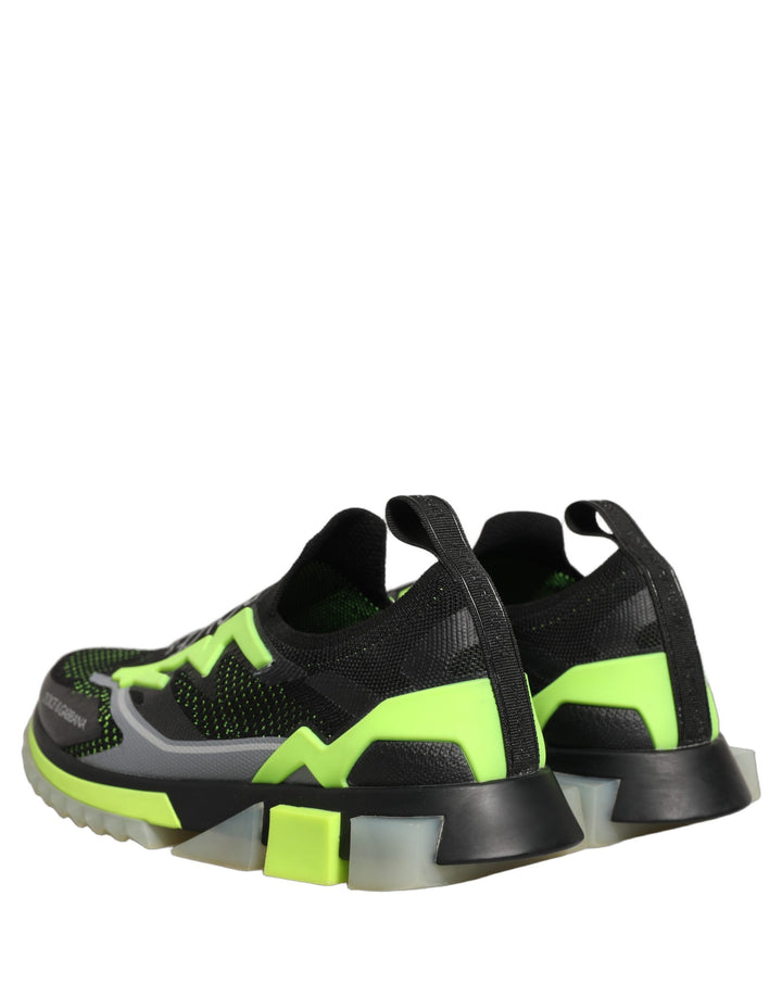 Dolce &amp; Gabbana Black Green Sorrento Low Top Sneakers Shoes