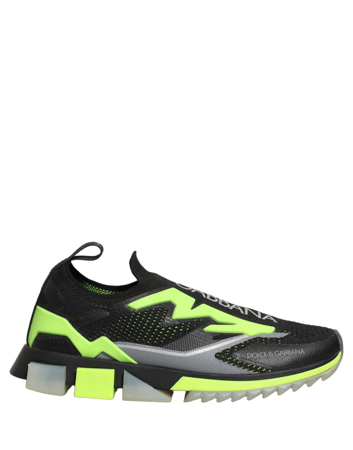 Dolce &amp; Gabbana Black Green Sorrento Low Top Sneakers Shoes