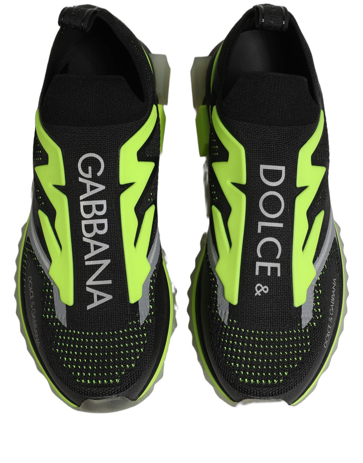 Dolce &amp; Gabbana Black Green Sorrento Low Top Sneakers Shoes
