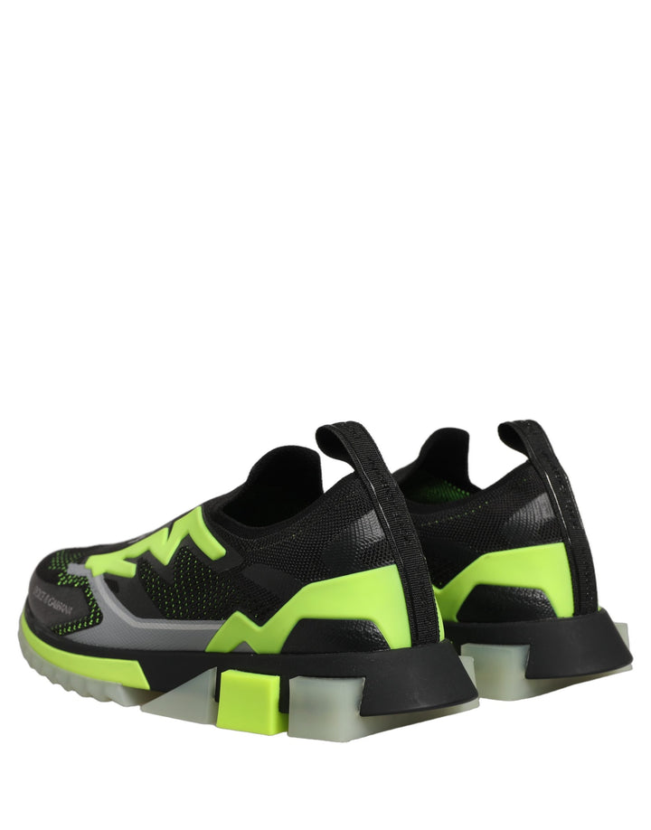 Dolce &amp; Gabbana Black Green Sorrento Low Top Sneakers Shoes