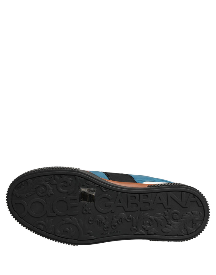 Dolce &amp; Gabbana Multicolor Leather MIAMI Low Top Men Sneakers Shoes