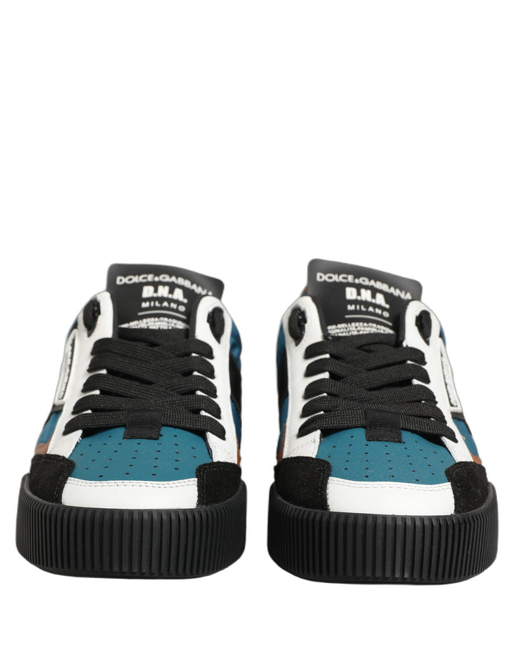 Dolce &amp; Gabbana Multicolor Leather MIAMI Low Top Men Sneakers Shoes
