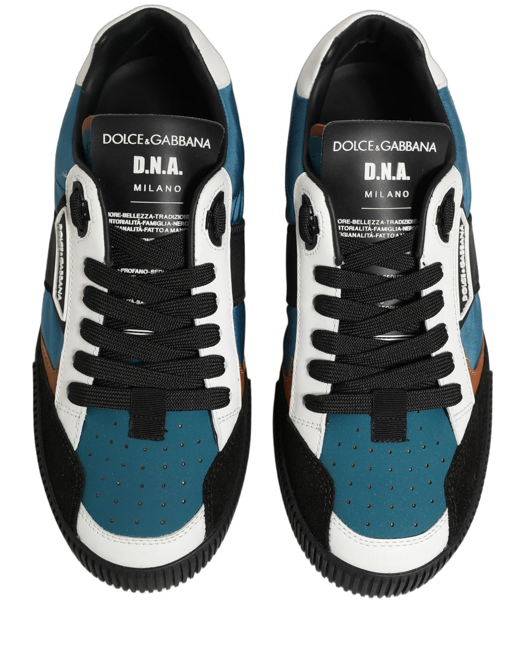 Dolce &amp; Gabbana Multicolor Leather MIAMI Low Top Men Sneakers Shoes