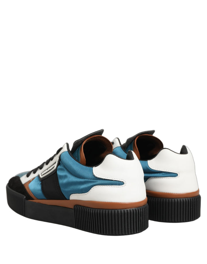 Dolce &amp; Gabbana Multicolor Leather MIAMI Low Top Men Sneakers Shoes
