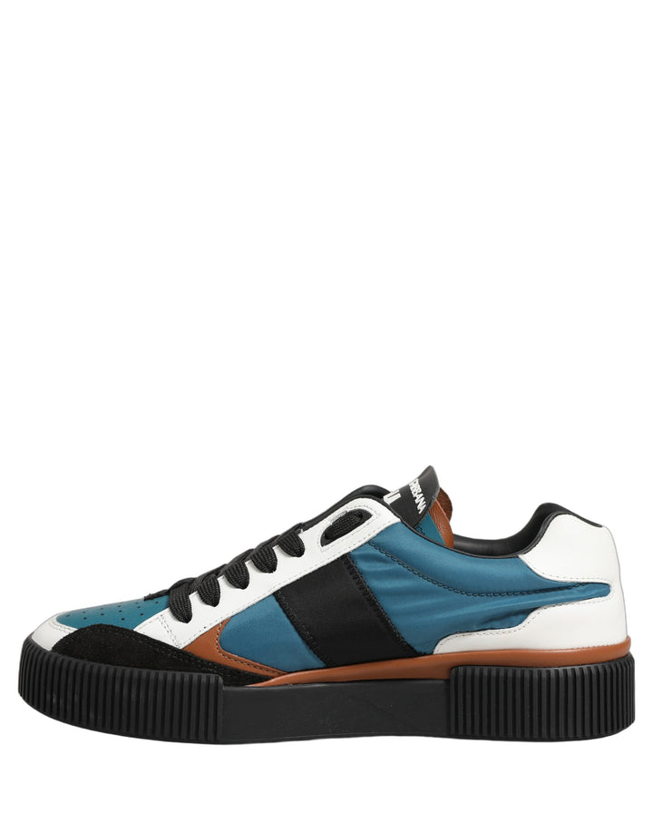 Dolce &amp; Gabbana Multicolor Leather MIAMI Low Top Men Sneakers Shoes