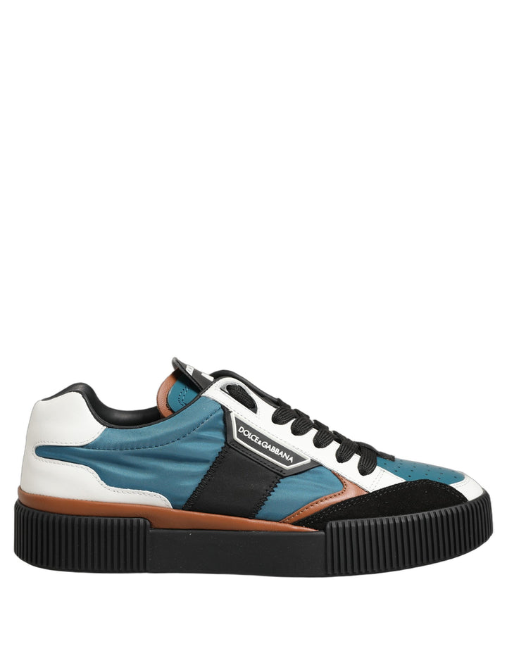 Dolce &amp; Gabbana Multicolor Leather MIAMI Low Top Men Sneakers Shoes