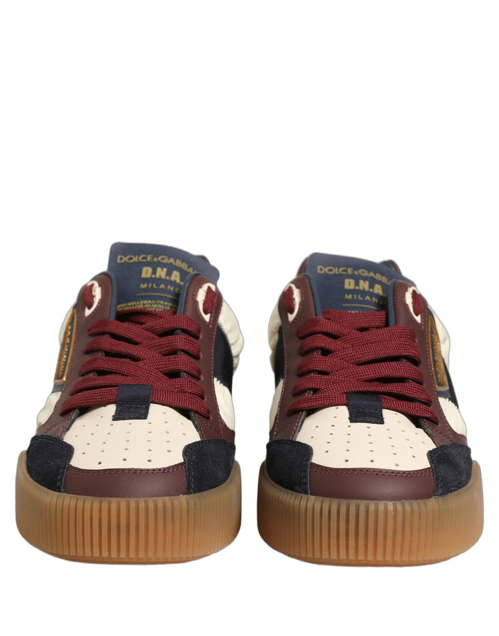 Dolce &amp; Gabbana Multicolor Leather MIAMI Low Top Men Sneakers Shoes