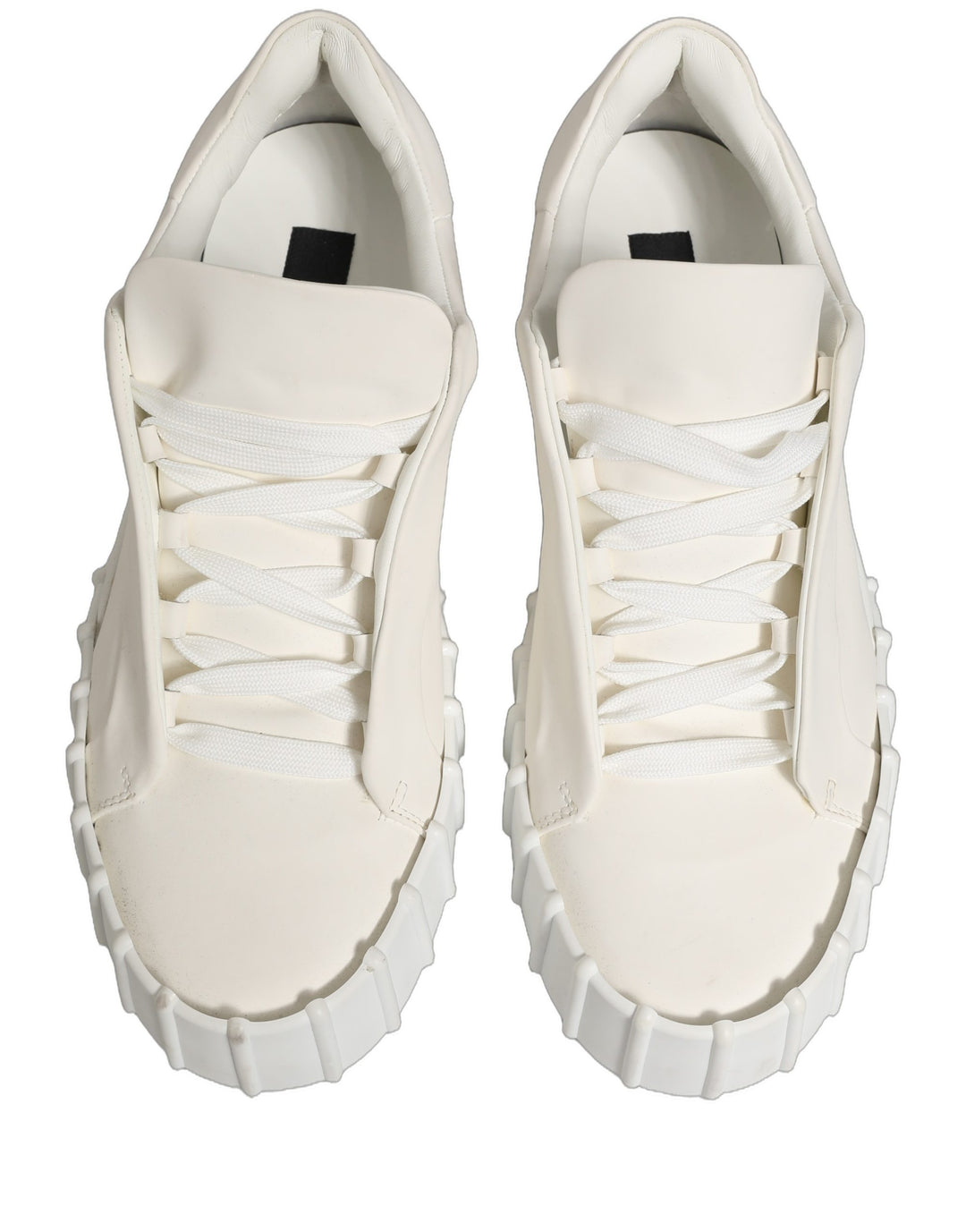 Dolce &amp; Gabbana White Leather Low Top Lace Up Sneakers Shoes