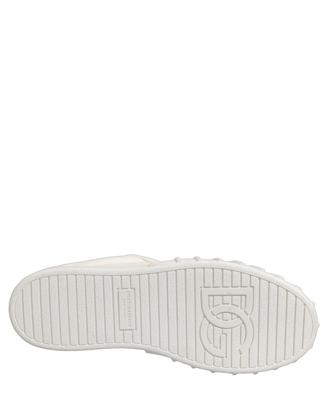 Dolce &amp; Gabbana White Leather Low Top Lace Up Sneakers Shoes