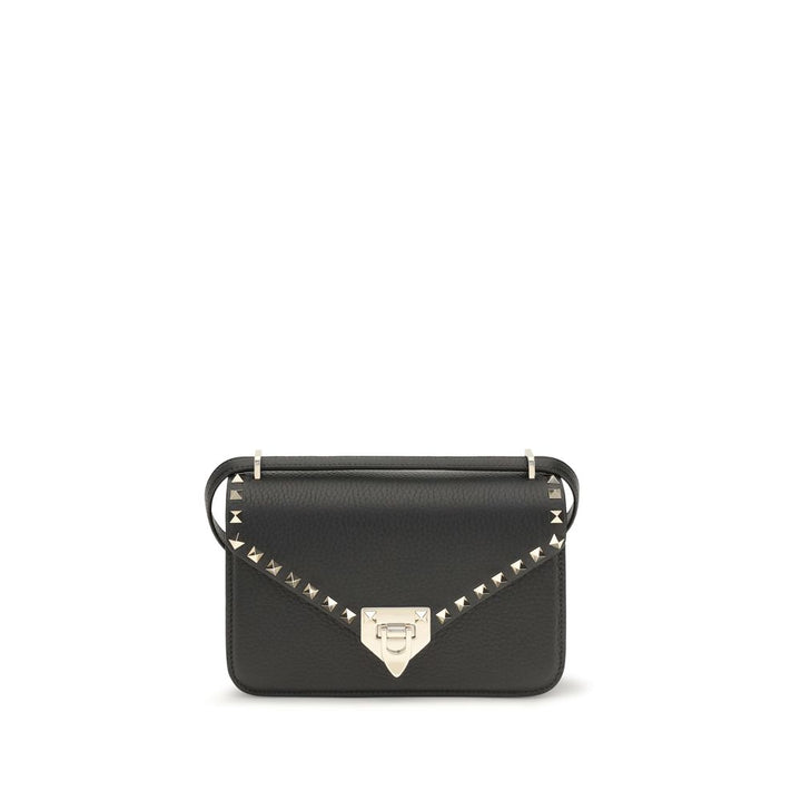 Valentino Garavani Black Calf Leather Bos Taurus Shoulder Bag
