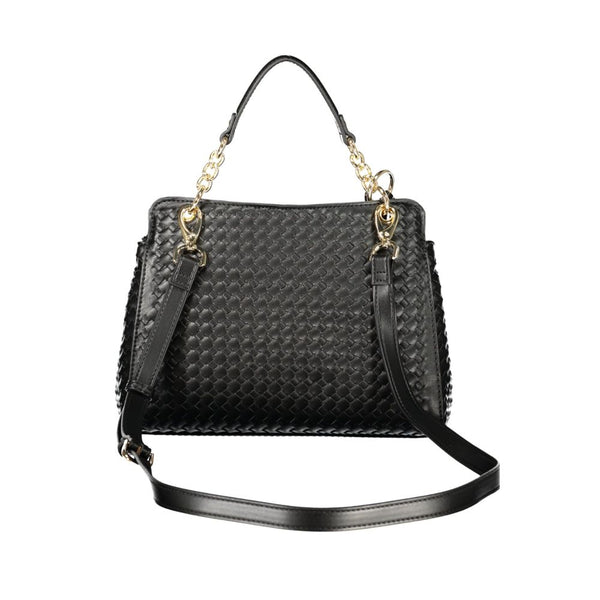Mario Valentino - Black Polyurethane Women’s Bag with Adjustable Strap