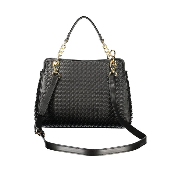 Mario Valentino - Black Polyurethane Women’s Bag with Adjustable Strap