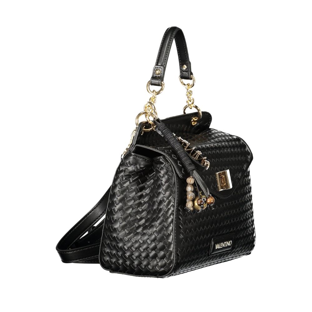 Mario Valentino - Black Polyurethane Women’s Bag with Adjustable Strap