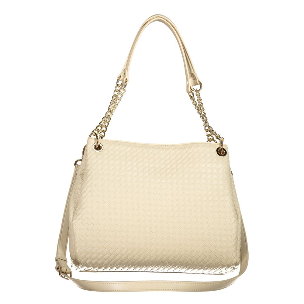 Mario Valentino - Beige Polyurethane Women’s Bag with Adjustable and Removable Strap