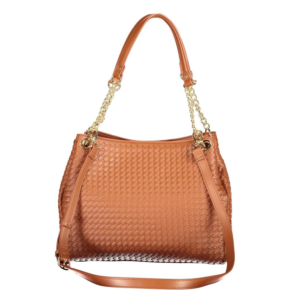 Mario Valentino - Brown Polyurethane Women Bag With Shoulder Handles