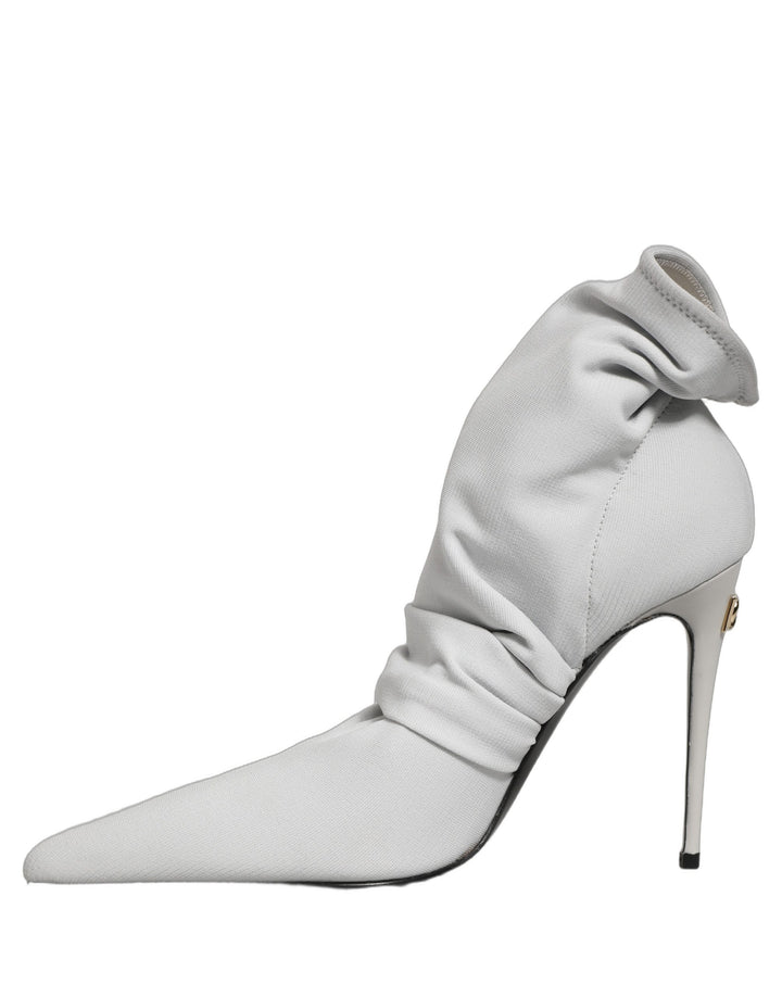 Dolce &amp; Gabbana Gray Stretch Socks Heels Ankle Boots Shoes